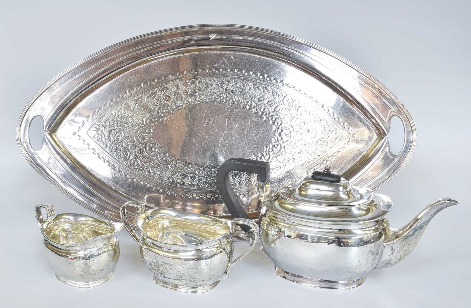 Lot 110 - A Three-Piece George V Silver Tea-Service, by...