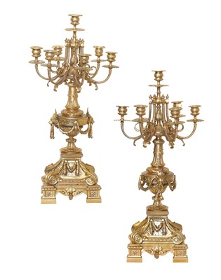 Lot 286 - A Pair of French Gilt Bronze Seven-Light...