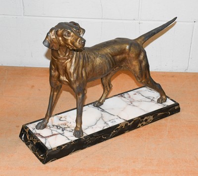 Lot 352 - An Art Deco Gilt Metal Sculpture of a Pointer,...