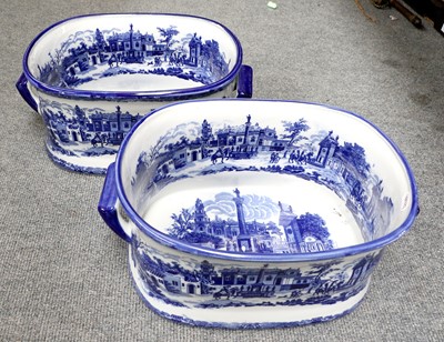 Lot 105 - A Pair of Reproducton Blue & White Footbaths