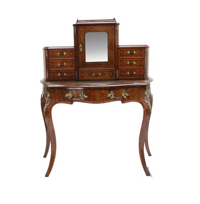 Lot 1336 - A Victorian Figured, Burr Walnut and Marquetry-...