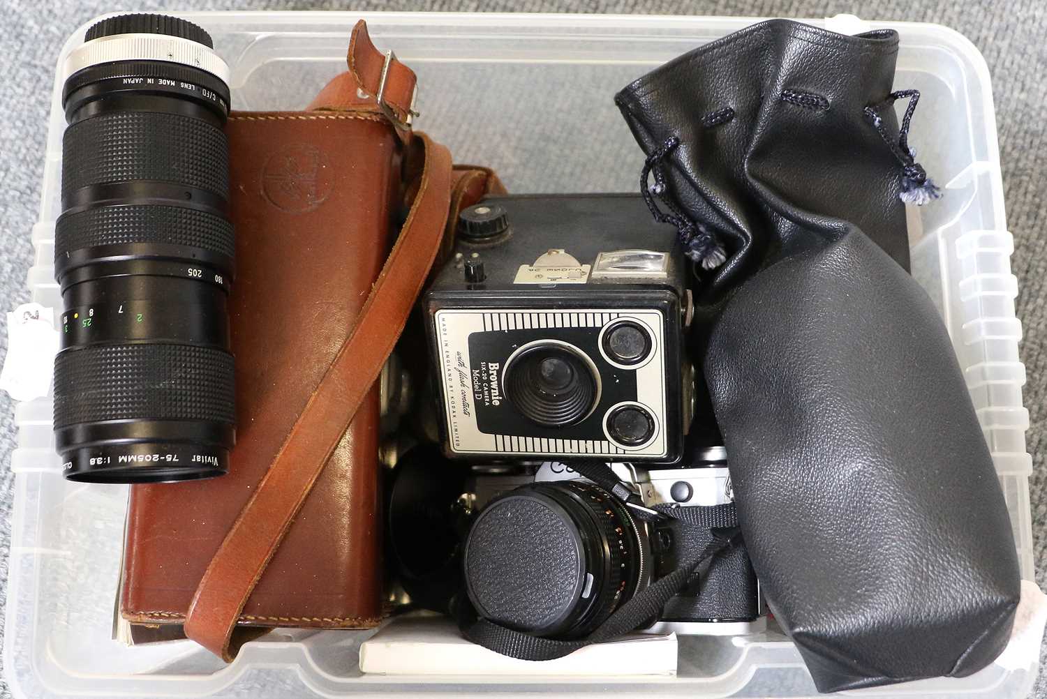 Lot 140 - A Collection of Cameras & Lenses inc Vivitar,...