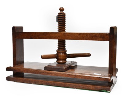 Lot 1294 - A 19th Century Mahogany Lace Press, 61cm wide