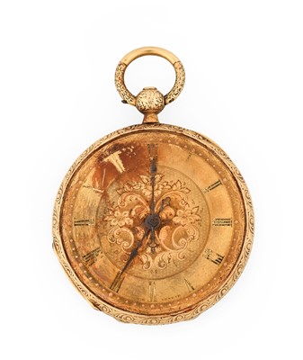 Lot 251 - A Swiss 18 Carat Gold Enamel Fob Watch, signed...