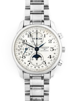 Lot 2132 - Longines: A Stainless Steel Automatic Triple...