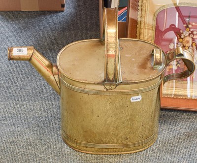 Lot 298 - A Country House Brass Watering Can