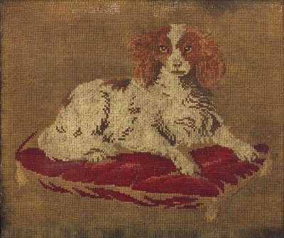 Lot 1238 - A 19th Century Needlework of a Spaniel, in...