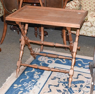 Lot 1166 - Butler's Tray on Stand, with twin brass...