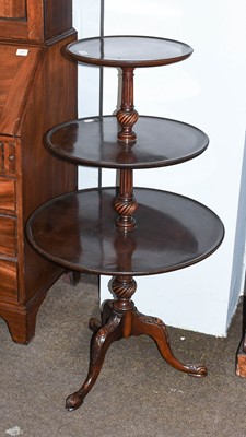 Lot 1174 - A George III Style Mahogany Three Tier Dumb...