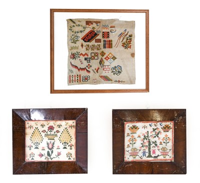 Lot 2226 - Two Small 19th Century Woolwork Samplers...