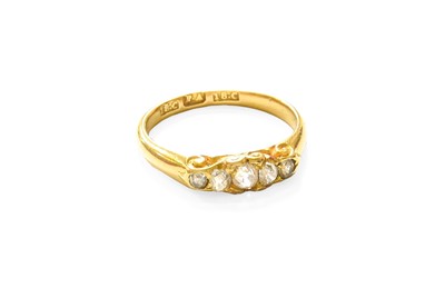 Lot 453 - A Diamond Five Stone Ring, the graduated old...