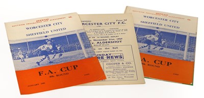 Lot 3074 - Worcester City FA Cup Programmes