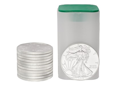 Lot 158 - 22x USA 1oz Fine Silver Eagles, comprising;...