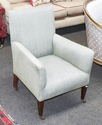 Lot 1306 - An Edwardian Upholstered Armchair, on square...