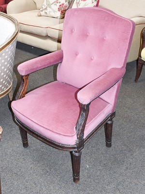 Lot 1202 - A Reproduction Upholstered Open Armchair, with...