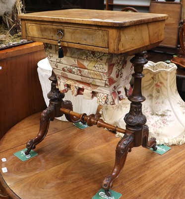 Lot 1260 - A Victorian Walnut Sewing Table, 56cm by 41cm...