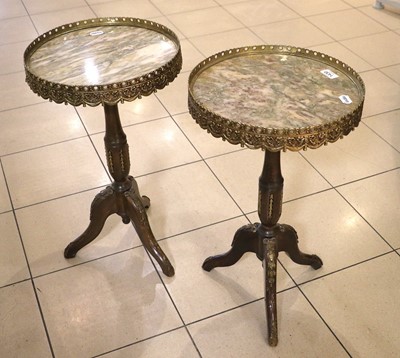 Lot 1430 - A Pair of Marble Top Tables, with gilt metal...