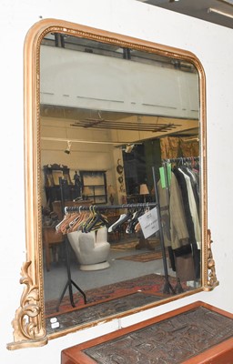 Lot 1425 - A Large Gilt Over Mantel Mirror, 156cm by 160cm