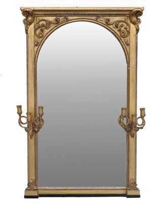 Lot 811 - A Victorian Gilt and Gesso Girandole Mirror,...