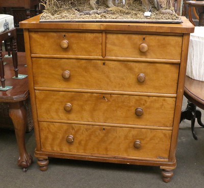 Lot 1341 - A Victorian Satinwood Four Height Straight...