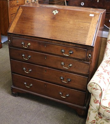 Lot 1337 - A George III Mahogany Bureau, 91cm by 52cm by...