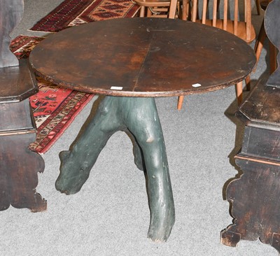 Lot 1400 - A Rustic Log Tavern Table, with naturalistic...