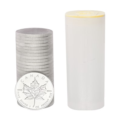 Lot 148 - 25x Canada Fine Silver Maple Leaf Coins 2013;...