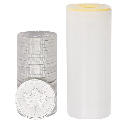 Lot 149 - 25x Canada Fine Silver Maple Leaf Coins 2014;...