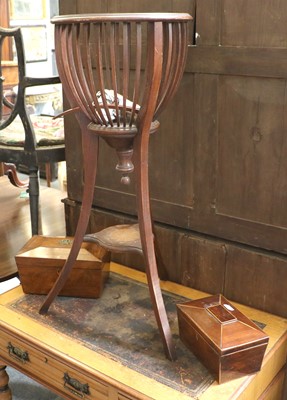 Lot 1257 - An Edwardian Mahogany Jardiniere, with slatted...