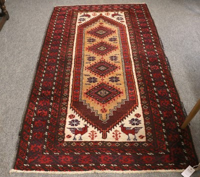 Lot 1112A - Baluch Rug, the field with a row of diamond...