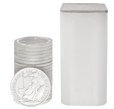 Lot 153 - 20x UK 1oz Fine Silver Britannias, comprising;...