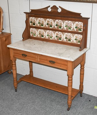 Lot 1414 - An Early 20th century Pine Marble Top Wash...