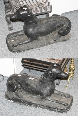 Lot 1378 - A Pair of Painted Greyhounds