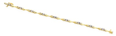 Lot 19 - A Tanzanite and Diamond Bracelet, clasp...