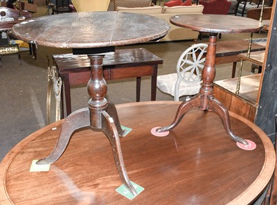 Lot 1291 - A George III Oak Tripod Table, with plank top...