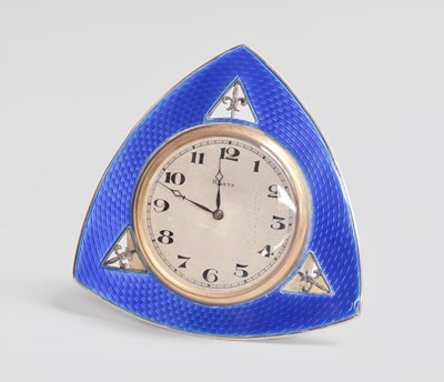 Lot 13 - A George V Silver and Enamel Timepiece, by...