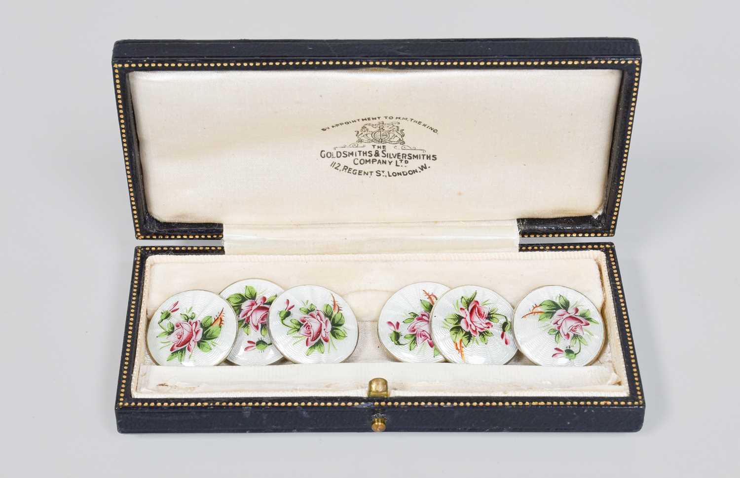 Lot 90 - A Set of Six George V Silver and Enamel...