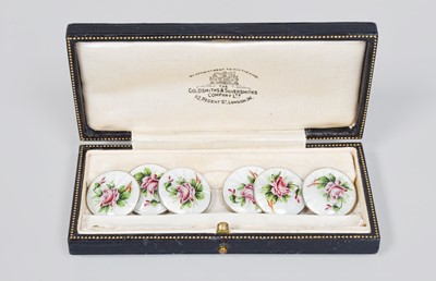 Lot 90 - A Set of Six George V Silver and Enamel...