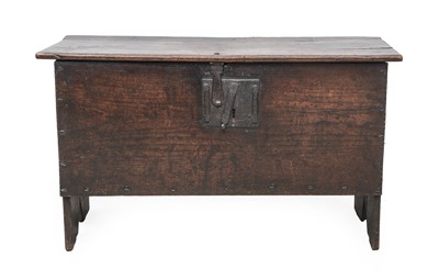 Lot 714 - A Late 17th Century Oak Chest, of six-plank...