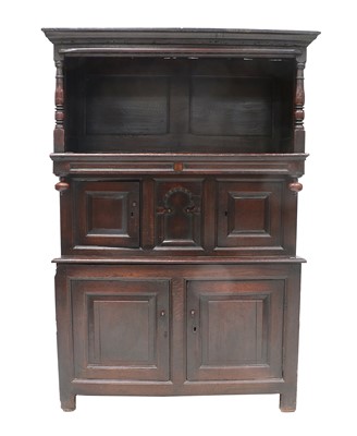 Lot 769 - An Early 18th Century Oak Tridarn, the moulded...