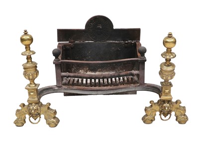 Lot 279 - A Brass-Mounted Serpentine Fire Basket, with...