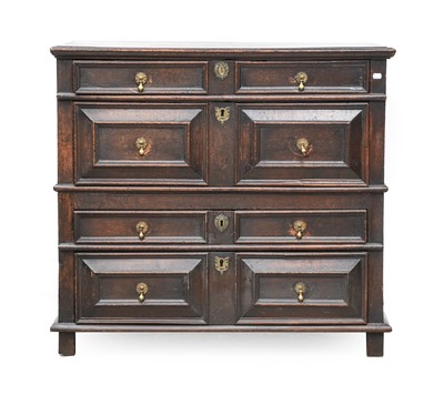 Lot 746 - An Oak Geometric-Moulded Chest of Drawers,...