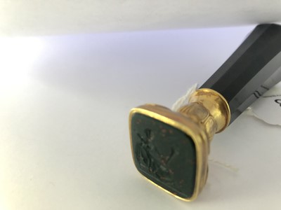 Lot 85 - A Gold-Mounted Bloodstone Desk-Seal, Probably...