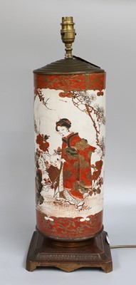 Lot 281 - A 19th Century Japanese Kutani Porcelain Lamp...