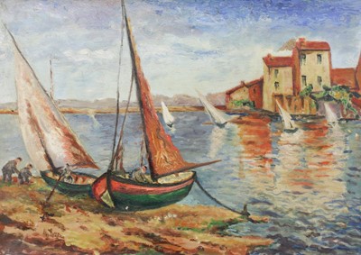 Lot 1006 - Continental School (20th Century) Sailboats in...