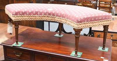 Lot 1313 - A 19th Century Curved Window Seat, on turned...