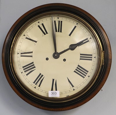 Lot 303 - A Striking Wall Clock, circa 1910, twin spring...