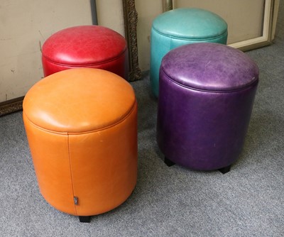 Lot 1228 - A Set of Four Multicoloured Stools, by La...