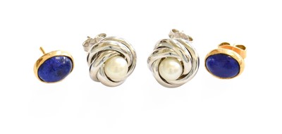 Lot 70 - A Pair of Cultured Pearl Knot Earrings,...