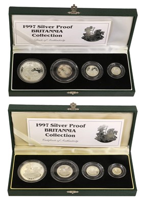 Lot 394 - 2x UK, Silver Proof Britannia Collections 1997,...